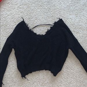 Off the shoulder black sweater